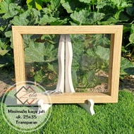 Transparent CO3 Type - Minimalist brown teak wood dowry frame, size 20x30 - scrapbook frame - scrapf