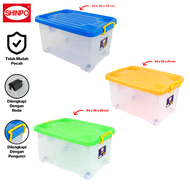 SHINPO ASLI CB 45 LITER SKY CONTAINER BOX Roda Bening Transparan BERKUALITAS