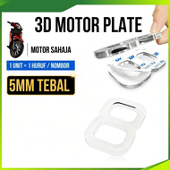 Nombor Plat Motor 3D / Motor 3D Crystal White Number Plate / Number 3D Plate Motor 5mm / Huruf Nombo