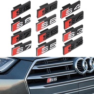 3D S3 S4 S5 S6 S7 S8 Badge Car Head Front Grille Emblem Decoration for Audi RS3 RS4 RS5 RS6 RS7 RS8 
