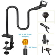 Microphone Stand,50cm/19.68 inches Flexible Gooseneck Desktop Mic Stands Holder with Heavy Duty Desk