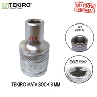 MATA TEKIRO 8mm 1/ 2'DR Hand Socket 6pt 8mm Socket Wrench Children's/ 8mm Socket Bit