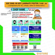 SOP poster(Menegak)/ sign for all shop/ Notis SOP terbaru dine-in. #READY STOCK