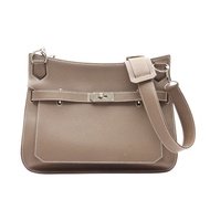 HERMES 愛馬仕 Jypsiere 34 肩背包 大象灰 Clemence牛皮 □P刻 銀扣