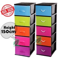 Maxonic 5 Tier Plastic Drawer / Cabinet / Storage Cabinet Multi Color / Laci Besar
