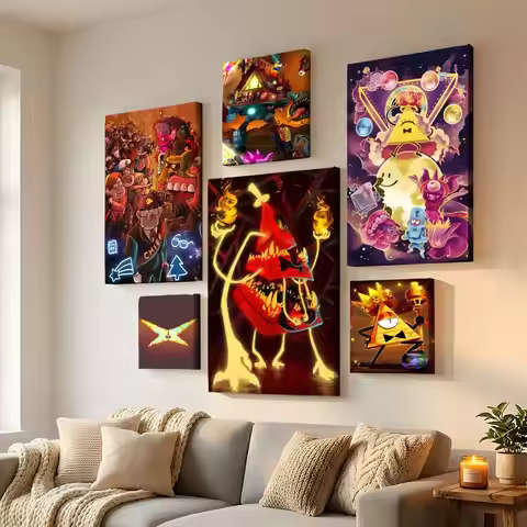 Cartoon G-Gravity Cute Falls BILL CIPHER Painting Calligraphy HD Print Modern Canvas Painting Eco-Fr