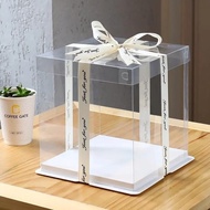 6/8/10/12inch Transparent Birthday Cake Box Square Clear Cake Box Acetate Cake Box