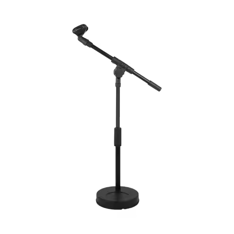 1pc Desktop Microphone Stand Adjustable Desk Microphone Stand, with Base Boom Arm