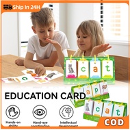 129Pcs English Flash Card CVC Words Vowel Consonant Phonics Desk Calendar Educational Learning Cards