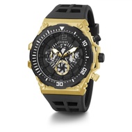 jam tangan pria original GUESS GW0325G1 GOLD BLACK RUBBER