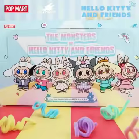 2026 Genuine POPMART The Monsters Labubu Sanrio Family Characters Series Blind Box Hello Kitty Kurom