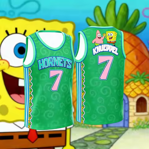 Summer SpongeBob SquarePants 3D Quick-Dry Vest Plus Size Men's Basketball Jersey Children's and Wome