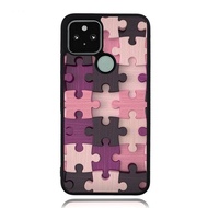 Custom Google Case PIXEL 7A 7 6 6A 5 5A 4 4A 3 3A 2 Pro XL 4G 5G Pink Wood Puzzle AE0283 Hardcase S5