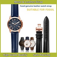 Apply To FOSSIL FS5061 FS5237 FS4835 ME3052 Series Plain Grain Genuine Leather Watch Strap