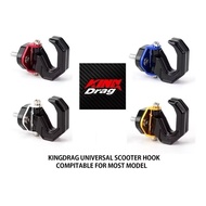 KING DRAG UNIVERSAL MOTORCYCLE HEAVY DUTY ALLOY DOUBLE HOOK HANGER HELMET HOLDER