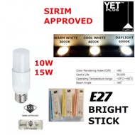  YETPlus 10W /15W LED E27 Bright Stick Bulb (Warm White / Cool White / Daylight)