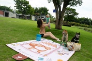 柴犬大學-柴老大放暑假野餐墊 沙攤墊 加厚防水 柴犬週邊
