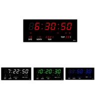 [HH6F] LED Perpetual Calendar Electronic Clock Digital Wall Clock Alarm Hourly Chiming Temperature T