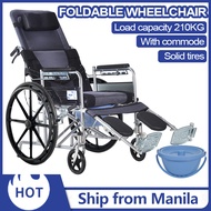 Wheelchair for adult with toilet Folding Lightweight chair wheel for elderly heavy duty with commode