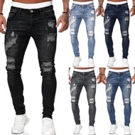 men jeans jogger pants trousers for men ripped jeans 牛仔褲