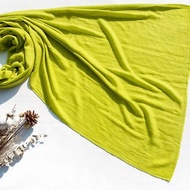 喀什米爾Cashmere/羊絨圍巾/純羊毛圍巾披巾/戒指絨披肩-蘋果綠色