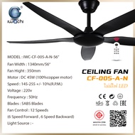 พัดลมเพดาน โคมไฟพัดลมเพดาน 220V 56นิ้ว มอเตอร์45W ไฟ24W เปลี่ยนได้ 3สี ขาว วอร์ม 4000K แถมรีโมท
