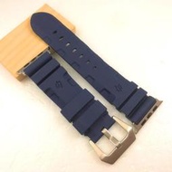 Apple Watch 沛納海 新款 代用 閃電款 錶帶 深藍色 厚感紮實 運動錶帶 橡膠錶帶  不鏽鋼針釦 42 44