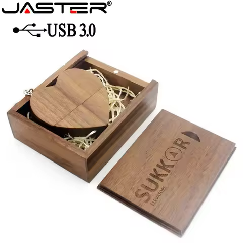 JASTER USB 3.0 with box wooden love heart model usb flash drive memory Stick 64GB 16GB 32GB 4GB wedd