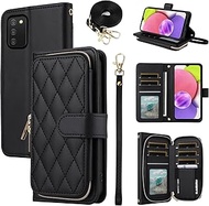 Furiet Argyle Wallet Case for Samsung Galaxy A03s US Version 5G 2022 with Wrist Strap Shoulder Strap