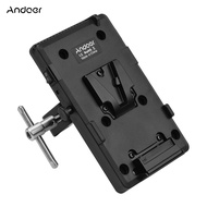 Andoer V Mount V-lock Battery Plate Adapter with Super Clamp Crab Pliers Clip LP-E6 Dummy Battery Replacement for Canon DII 5DIII 5DR 60D70D 80D 6DII 7DII Camera Video Light Monitor Audio Recorder Microphone