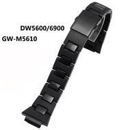 hecj029 TOP Sell Watch Strap For Casio G-Shock DW5600 DW6900 GW-M5610 DW9600 Series Black Stainless Steel Plastic Watchband With Tools