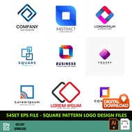 54-Set AI/EPS File Square Pattern Logo Design Template | Editable Adobe Illustrator Digital Design F