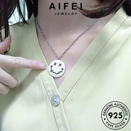 AIFEI JEWELRY Original 925 純銀項鏈 Silver Retro Smiley Sterling Rantai For Accessories Perempuan Chain Women Leher Korean Perak Pendant Necklace N295