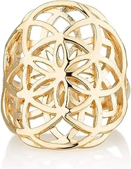Dabble Big Seed of Life Ring 14K Gold Plated Geometry Flower of Life Yoga Symbolic Jewelry (6)