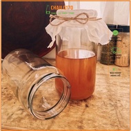 Combo 2 thick 1000ml glass jars to grow children Scoby to create Kombucha tea, grow Kefir Mushrooms - Free with gauze towels