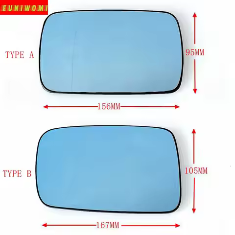 Car Wide Angle Blue Heated Mirror Glass for BMW Type A ( BMW 3 ,5 , 7,E30 E32 E34 E36 ) Type B (BMW 