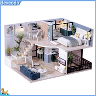 deveodo 1Set DIY Cottage Wide Application Eye-catching Wood DIY Loft Cottage Toy Girls Gift Hut Toy 