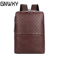 GNWXY Men Backpack School Waterproof PU Leather Backpacks Business Urban 15.6 inch Laptop Bag Fashion Casual Travel Book Bags