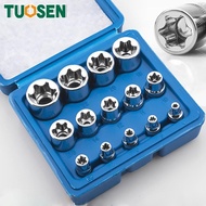 Set of 14 Torx E4-E24 TUOSEN Star Socket Heads High Quality, Genuine CR-V Steel