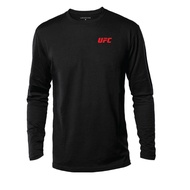 T-Shirt UFC Left Logo Lengan Panjang 100% Cotton Baju Tshirt Black White Hitam Putih Bossku