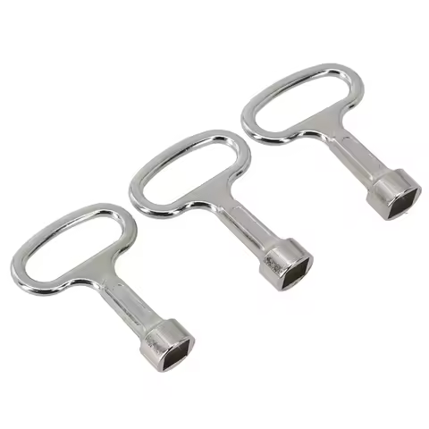 3Pcs Square Key Plumbing Hole Faucet Key Water Valve Tap Square Socket Special Lock Wrench Silver Sq