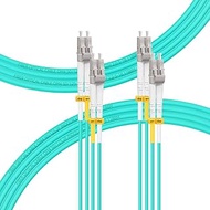 50M-2Pack LC to LC Fiber Patch Cable OM4 Multimode, MM Multi Mode Fiber Optic Cable, MMF Fiber Jumpe