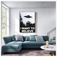 UFO TV Series Print Canvas Painting Decorative Picture Home Decor I WANT TO BELIEVE - The X Files Ar