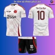 ( Sesame elastic fabric) Ajax white home football shirt 2024/2025, football shirt with name and numb