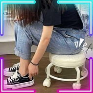 WM Kursi Mini Model Bulat Dengan Roda Putar 360° Ergonomis / Sofa Bundar Meja Rias Tahan Air / Bangk