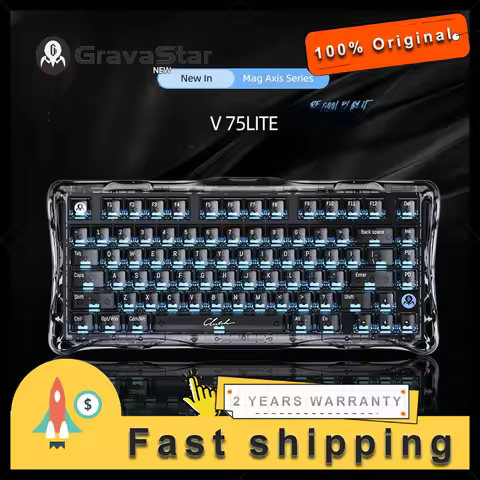 GravaStar V75 Lite Magnetic Switch Gaming Keyboard Quick Trigger Low Latency 75% Layout Hot Swappabl