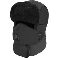 Winter Trapper Hat for Men & Women, Trooper Hunting Russian Fur Hat with Ear Flap & Mask Ushanka Avi