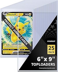 HYARUAT 6x9 Toploader - Rigid Clear PVC Sleeves for Protecting & Mailing Jumbo Cards, Photos, and Sh