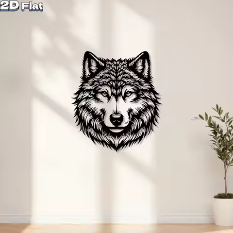1pc Wolf Head Iron Wall Art, Metal Hook for Hanging, Modern Home Decor Sculpture
