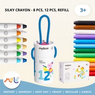 MALOTOYS - Mideer Silky Crayon 12pcs Washable Silky Crayon 12 colors Nontoxic Non-Toxic Crayon